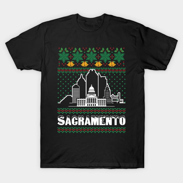 Sacramento California Ugly Christmas T-Shirt by traveltravelamerica